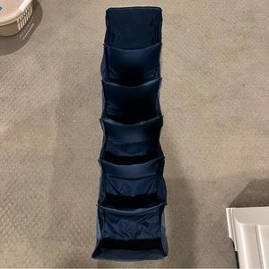 Hanging collapsible closet storage in navy blue
